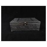 Handicraft Made in India Ornate Elephant Motif Trinket Box - Velvet Interior 8"x2.5"