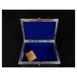 Handicraft Made in India Ornate Elephant Motif Trinket Box - Velvet Interior 8"x2.5"