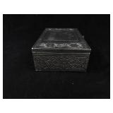 Handicraft Made in India Embossed Rose Motif Trinket Box with Floral Border