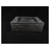 Handicraft Made in India Embossed Rose Motif Trinket Box with Floral Border