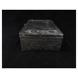 Handicraft Made in India Embossed Rose Motif Trinket Box with Floral Border