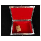 Handicraft Made in India Embossed Rose Motif Trinket Box with Floral Border