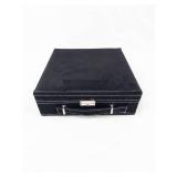 Velvet Jewelry Box - Ring Roll Tray, Lid Pocket & Front Clasp
