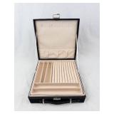 Velvet Jewelry Box - Ring Roll Tray, Lid Pocket & Front Clasp