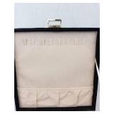 Velvet Jewelry Box - Ring Roll Tray, Lid Pocket & Front Clasp