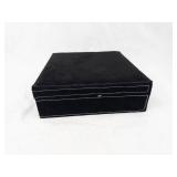 Velvet Jewelry Box - Ring Roll Tray, Lid Pocket & Front Clasp