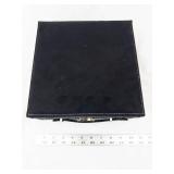 Velvet Jewelry Box - Ring Roll Tray, Lid Pocket & Front Clasp