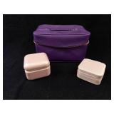 Travel Jewelry Case with Mirror - 2 Small Jewelry Travel Boxes (Lot of 3)