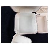 Travel Jewelry Case with Mirror - 2 Small Jewelry Travel Boxes (Lot of 3)