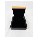 Faux Wood Pendant Necklace Display Box with Black Base