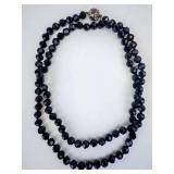 Heidi Daus Smoky-Color Glass Bead Necklace with Pave Rhinestone Ball Clasp - 40-Inch (COMES WITH HEIDI DAUS BOX & TAG NOT SHOWN)