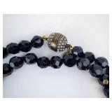 Heidi Daus Smoky-Color Glass Bead Necklace with Pave Rhinestone Ball Clasp - 40-Inch (COMES WITH HEIDI DAUS BOX & TAG NOT SHOWN)