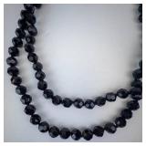Heidi Daus Smoky-Color Glass Bead Necklace with Pave Rhinestone Ball Clasp - 40-Inch (COMES WITH HEIDI DAUS BOX & TAG NOT SHOWN)