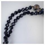 Heidi Daus Smoky-Color Glass Bead Necklace with Pave Rhinestone Ball Clasp - 40-Inch (COMES WITH HEIDI DAUS BOX & TAG NOT SHOWN)