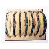 Genuine Cloisonne Bracelet & Ring Set (14-Piece) Box Included