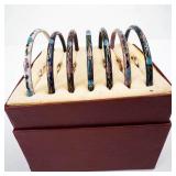 Genuine Cloisonne Bracelet & Ring Set (14-Piece) Box Included