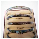Genuine Cloisonne Bracelet & Ring Set (14-Piece) Box Included