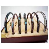Genuine Cloisonne Bracelet & Ring Set (14-Piece) Box Included