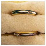 Genuine Cloisonne Bracelet & Ring Set (14-Piece) Box Included