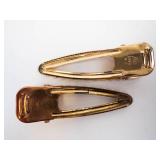 Korea M-6 Pearl-Trim Gold-Tone Hair Barrettes (Lot of 2)
