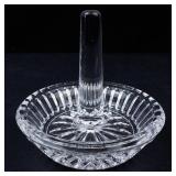 Vintage Crystal Cut Glass Pedestal Compote with Center Stem - 4-Inch Diameter