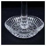 Vintage Crystal Cut Glass Pedestal Compote with Center Stem - 4-Inch Diameter