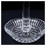Vintage Crystal Cut Glass Pedestal Compote with Center Stem - 4-Inch Diameter