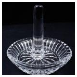 Vintage Crystal Cut Glass Pedestal Compote with Center Stem - 4-Inch Diameter