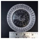 Vintage Crystal Cut Glass Pedestal Compote with Center Stem - 4-Inch Diameter