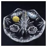 Princess House American Rose Lead Crystal Ring Holder - Made in Germany