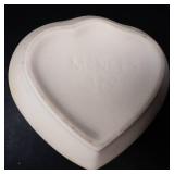 McNees Heart Shaped Porcelain Trinket Box - Hand Painted Roses & Gold Beaded Border