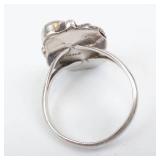 Turquoise & Coral Sterling Ring Co. Three-Stone Ring - Size 5.75