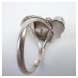 Turquoise & Coral Sterling Ring Co. Three-Stone Ring - Size 5.75