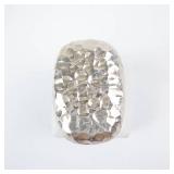 Sterling Silver Hammered Open Shank Ring - Size 8.5-9.5