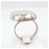 Sterling Silver Hammered Open Shank Ring - Size 8.5-9.5