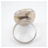 Sterling Silver Hammered Open Shank Ring - Size 8.5-9.5