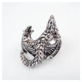 Dragon Ring with Dragon Head and Winged Scales