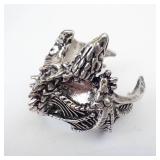 Dragon Ring with Dragon Head and Winged Scales