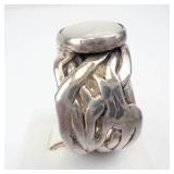 Pearl Sterling Silver Ring - Size 9.75