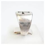 Sterling Silver Cross Signet Ring Hallmarked - Cross Cut-Out Square Face -Size 5