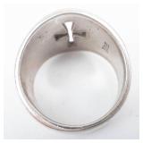 Sterling Silver Cross Signet Ring Hallmarked - Cross Cut-Out Square Face -Size 5