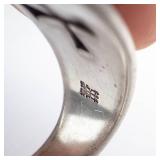 Sterling Silver Cross Signet Ring Hallmarked - Cross Cut-Out Square Face -Size 5