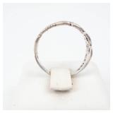 Sterling Silver Swirl & Leaf Ring - Size 6.75