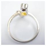 Sterling Silver Citrine Mouse Ring - Size 7