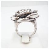 Sterling Silver Rose Ring - Floral Cluster Ring