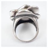 Sterling Silver Rose Ring - Floral Cluster Ring