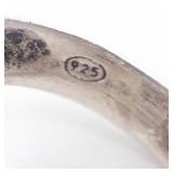 Sterling Silver 5 Stone Garnet Open Shank Ring - Size 6.5-7.5