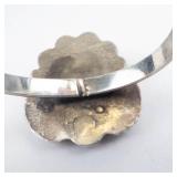 Native American MOP Sterling Silver Ring with Cabochon Stone - Size 6.5