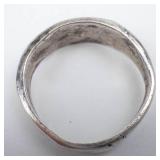 Multigemstone Sterling Silver Ring with Leaf Accent - Size 10.75