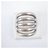 Vintage Sterling Silver Ring - Five-Bar Openwork Top, Size 7.25